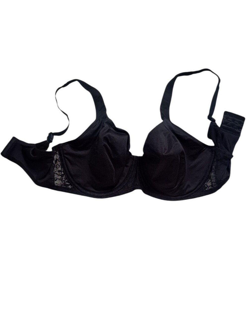 Black Ellen Tracy Lace Underwire Bra Sz 38D